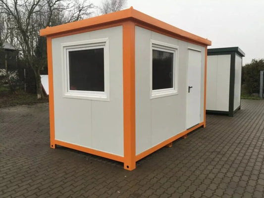 Bureau conteneur neuf 4×2,4 m – Poste de sécurité / Contrôle d'accès 9,6 m²