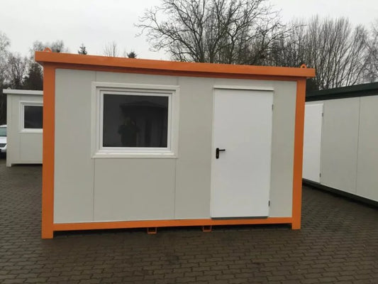 Bureau conteneur neuf 4×2,4 m – Poste de sécurité / Contrôle d'accès 9,6 m²
