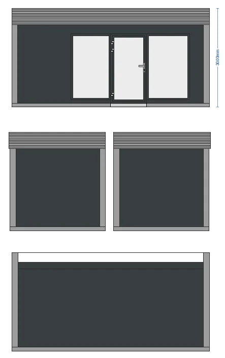 Conteneur de bureau modulaire 6,00 × 2,90 m