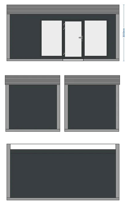 Conteneur de bureau modulaire 6,00 × 2,90 m