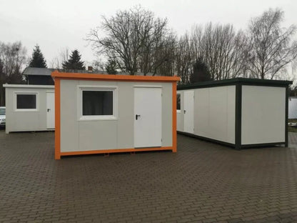 Bureau conteneur neuf 4×2,4 m – Poste de sécurité / Contrôle d'accès 9,6 m²