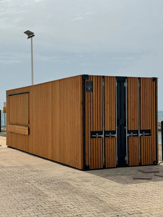 Kiosque bar 40 pieds professionnel avec bardage bois