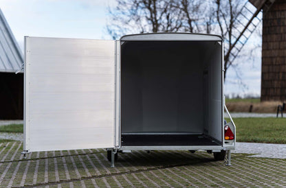 Remorque cargo Pullman Debon 1300 bleue avec suspension et porte latérale